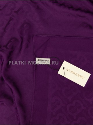Платок Burberry шелковый фиолетовый однотонный 399-4