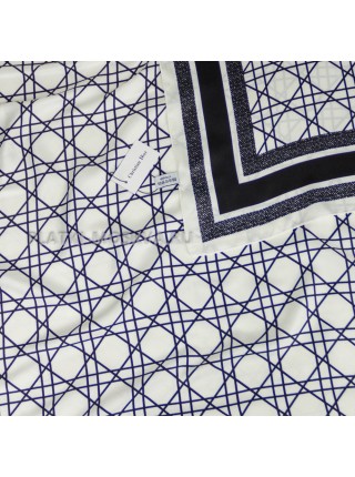 Платок Dior шелковый белый с черным "Monogram" 4171