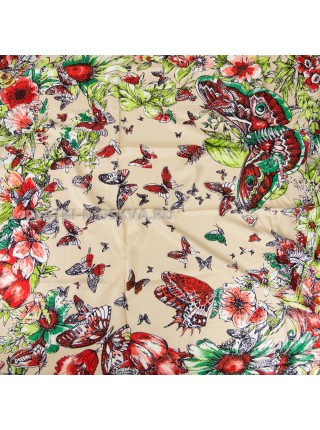Платок Dior шелковый бежевый "Butterfly" 2187-90