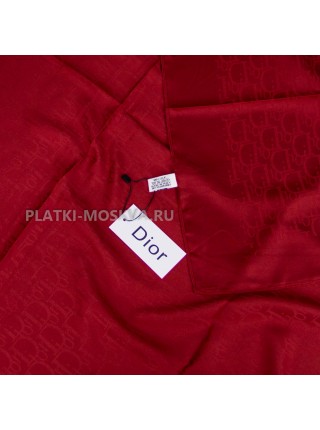 Платок Dior шелковый бордовый однотонный 499-15
