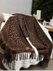 Палантин Dior кашемировый коричневый "Leopard"