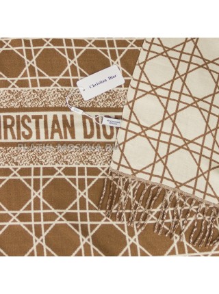 Палантин Christian Dior кашемировый бежевый "Monogram"