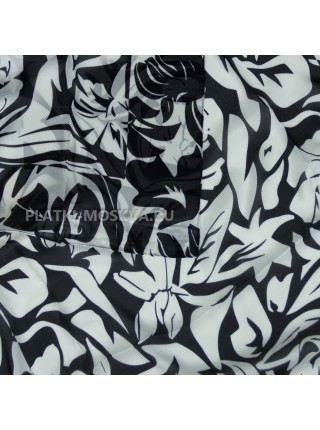 Палантин Dior шелковый черный с белым "Flowers" 3817