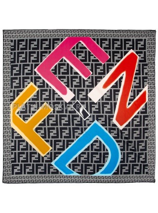 Платок Fendi шелковый серый "Logo" 2148-90
