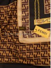 Платок Fendi шелковый черный с бежевым "Цепи" 3133