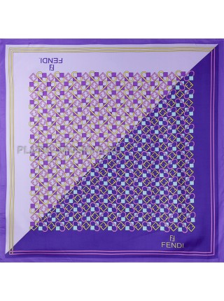 Платок Fendi шелковый фиолетовый двойной "Monogram" 3159