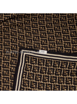 Платок Fendi кашемировый коричневый "Monogram" 2327