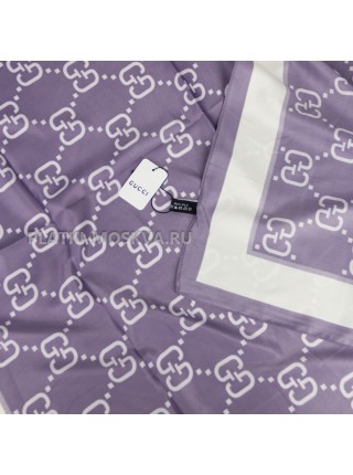 Платок Gucci шелковый фиолетовый "Logo" 3962