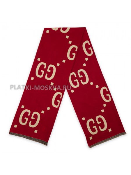 Палантин Gucci кашемировый красный "Logo" 2504