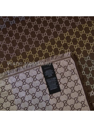 Платок Gucci шерстяной коричневый с разноцветным люрексом 2216