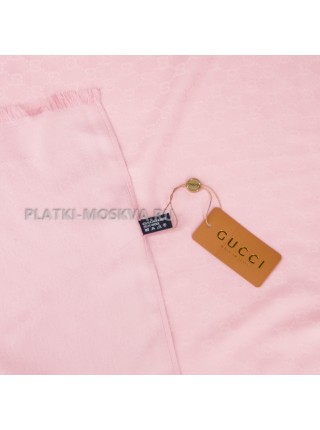 Палантин Gucci кашемировый розовый "Monogram" 2911