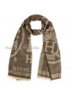 Палантин Hermes кашемировый коричневый с люрексом 2445