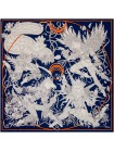 Платок Hermes шелковый синий "le Sacre des Saisons" 1582-90