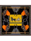 Платок Hermes шелковый черный "Carrick a Pompe" 1586-90