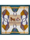Платок Hermes шелковый белый "Carrick a Pompe" 1588-90