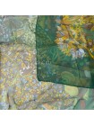Платок Hermes шелковый темно-зеленый "Flora" 3812