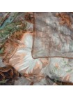 Платок Kenzo шелковый серый с коричневым "Цветы" 3805