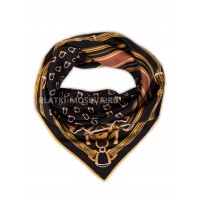 Платок Gucci шелковый черный "Belts" 1569-90