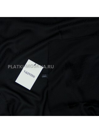 Платок Valentino шелковый черный однотонный 699-6