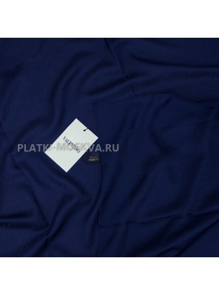 Платок Valentino шелковый темно-синий однотонный 699-9