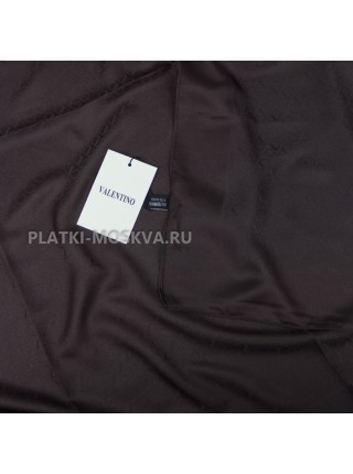 Платок Valentino шелковый коричневый однотонный 699-11