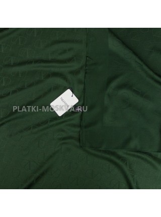 Платок Valentino шелковый темно-зеленый однотонный 699-20