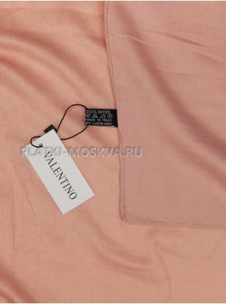 Платок Valentino шерстяной розовый с гипюром 660