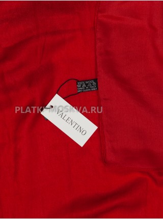 Платок Valentino шерстяной красный с гипюром 650