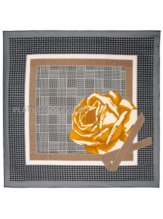 Платок Chanel шелковый серый "Flower" 2184-90