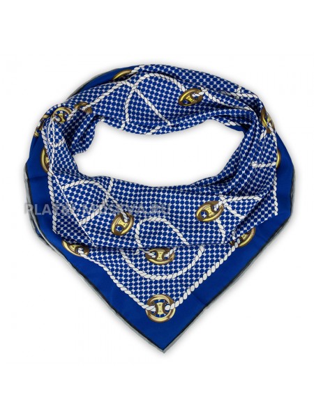 Платок Chanel шелковый синий "Knitted" 2191-90