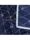 Платок Chanel шелковый темно-синий "Logo"