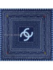 Платок Chanel шелковый синий "Logo" 1664-90