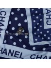 Платок Chanel шелковый синий "Peas"