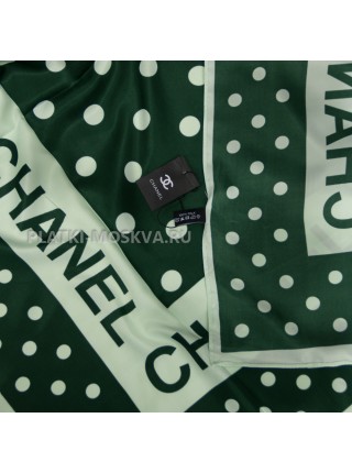 Платок Chanel шелковый зеленый "Peas" 3914
