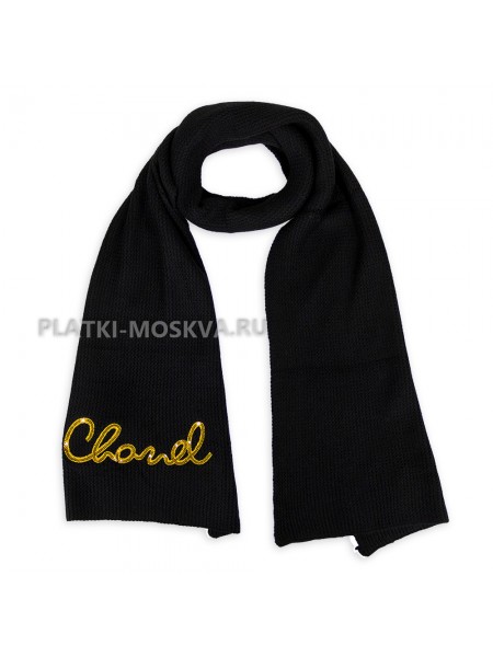 Шарф Chanel кашемировый черный "Knitted" 2438