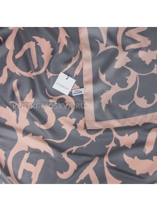 Платок Givenchy шелковый серый с розовым "Designo" 4160