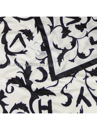Платок Givenchy шелковый белый с черным "Designo" 4164