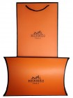 Палантин Hermes кашемировый коричневый с бежевым "Logo" 2405