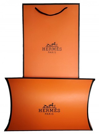 Палантин Hermes шелковый оранжевый "le Chains" 3863