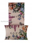 Платок Gucci шелковый черный с белым "Belts" 2185-90