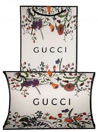 Палантин Gucci кашемировый серый с бежевым "Logo" 2505