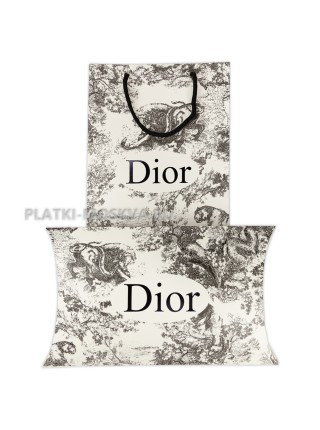 Платок Dior шелковый бежевый "Birds"