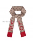 Лента Gucci шелковая бежевая с красным "Love"