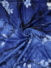 Платок SCARFINO шелковый синий "Сакура" 43917140