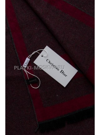Шарф мужской Dior кашемировый серый с красным 3455