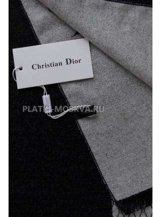 Шарф мужской Dior кашемировый черный с белым 3447-1