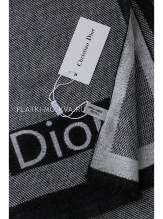 Шарф мужской Dior кашемировый черный с белым 3447