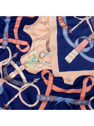 Платок Dalinnica шелковый синий с розовым "Belts" 3963